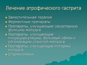Атрофический гастрит схема лечения