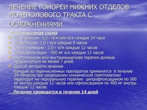 Гонорея, лечение.